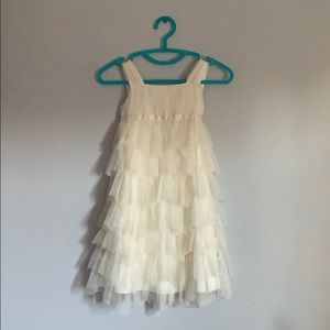 Us Angels Cream Ruffle Flower Girl Dress